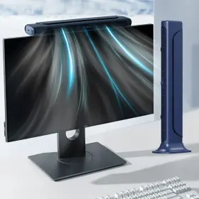 Nrfan205-an-navy Normia Rita Clip On Computer Fan Bladeless Monitor Personal Cooling For