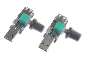 4-12v Noyito 680613661937 2-pack 5v Usb Fan Speed Controller Stepless Regulator With Switch