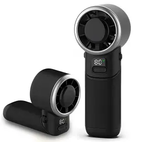 Nqimoed 789344855025 Portable Handheld Turbo Cooling Fan Usb Rechargeable Mini 5 Speed Led Travel