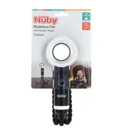 Nuby 048526251414 Baby Safe Bladeless Quiet Cooling Fan With Flexible Tripod Legs 3 Modes