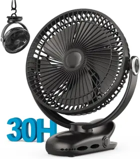 Nuerst 726084924895 10000mah 30hrs Portable Fan Rechargeable 8-inch Battery Operated Clip On U