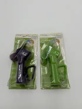 O2 Cool 755247117638 Pocket Carabiner Fan With Hang Clip Aa Battery Powered-lot Of 2