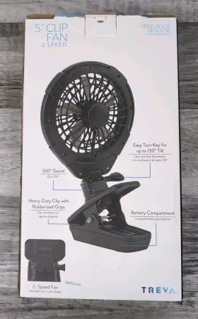 O2 Cool 755247164120 Treva 5 Inch Clip Fan Battery Powered #2