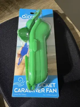 O2 Cool 755247194240 Pocket Fan With Carabiner Green Requires 1 Aa Battery Not Included
