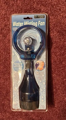 O2 Cool 755247281018 Handheld Battery Powered Widemouth Water Misting Fan Blue New And Sealed