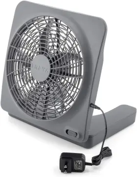 Fd10101a O2 Cool Treva 10inch Portable Desktop Air Circulation Battery Fan 2 Speed Compact Foldin #3