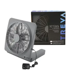 Fd10101a O2 Cool Treva 10inch Portable Desktop Air Circulation Battery Fan 2 Speed Compact Foldin