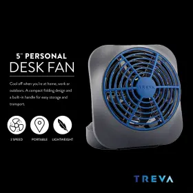 O2cool 755247125794 Treva 5 Inch Battery Powered Fan Portable Desk 2 Cooling Speeds With Comp #3