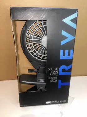 O2cool 755247192222 Treva 5 Inch Two Speed Battery And Usb Powered Clip On Fan Slim Portable Cooling