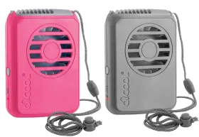 O2cool 755247210469 Personal Travel Rechargeable Battery Powered Neck Cooling Fan 2-pack Pink/g