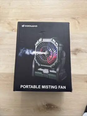 Odo634 Odoland Portable Misting Fan Outdoor 20000mah Rechargeable Rgb Light 250ml Water Tank