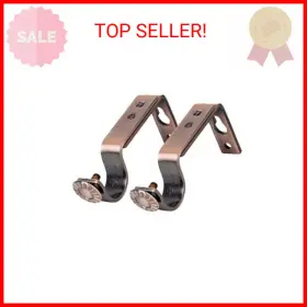 Ogrmar 614591704065 Bronze Color Heavy Duty Curtain Rod Brackets For 3/4 Or 5/8 Inch 4 Pa #2