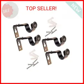 Ogrmar 614591704065 Bronze Color Heavy Duty Curtain Rod Brackets For 3/4 Or 5/8 Inch 4 Pa