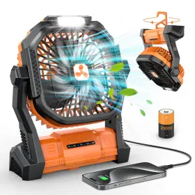 Onlynew 198168497623 Portable Fan Rechargeable Cordless Battery Powered With Led Lantern Small