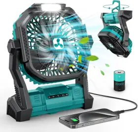 F660 Onlynew 445028121130 Portable Fan Rechargeable 20000mah Cordless Battery Powered With Le