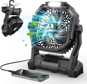 F660 Onlynew 705353416903 Portable Fan Rechargeable 20000mah Cordless Battery Powered With Led Lantern