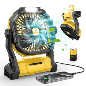 Onlynew 791069646215 Portable Fan Rechargeable 20000mah Cordless Battery Powered With Led