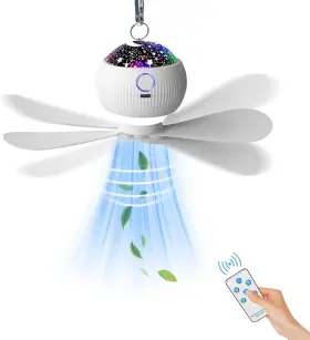 Fan888 Onxe Fan With Lights And Starry Projection 3600mah Rechargeable Battery