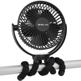Opolar 008678866270 5200mah Flexible Tripod Clip Fan - Black