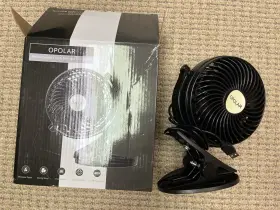 F901 Opolar 710638437597 Clip On Fan For Desk College Rechargeable Battery Black Model