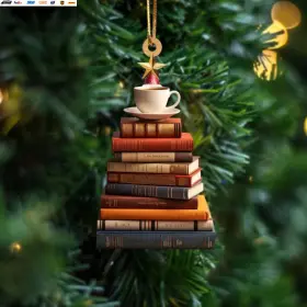 B2u1t Opolar 2d Acrylic Flat Printing Books Pendant Home Tree Window Hanging Decor Gift For B #2