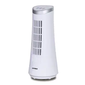 F-7345wh Optimus 630326273453 12 Inch Desktop Ultra Slim Oscillating Tower Fan Led - White Deskto