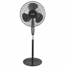 Optimus 630326916725 16 Inch Oscillating Stand Fan With Remote Control In Black
