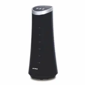 Optimus 630326973452 12 Inch Desktop Ultra Slim Oscillating Tower Fan Led In Black
