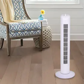 93696402m Optimus 32 Inch Oscillating Tower Fan 3 Speed White #3