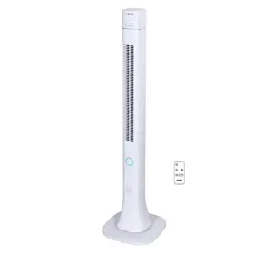 F7585wh Optimus 48 Inch Pedestal Tower Fan With Remote And Led Bluetooth White
