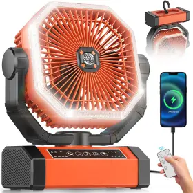 Orteen 726084549616 Battery Powered Fan - 9-inch Rechargeable Portable 20000mah 60hrs Camping