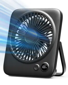 Otlonpe 037166007055 Desk Fan Rechargeable Portable Slim Quiet 4000mah Small Personal 4