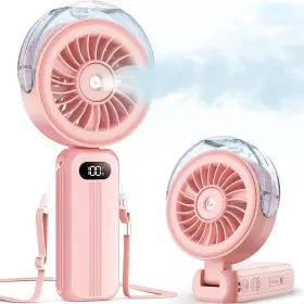 Otlonpe 711181415469 Handheld Misting Fan Portable Powerful 4 High Speeds Rechargeable Small