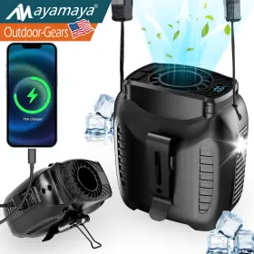 Fg06 Outdoor Gears Portable Waist Clip Fan With Led 10000mah Rechargeable For Cooling Camping