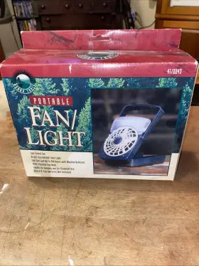 Ozark Trail 035355422443 2-speed Portable Battery Operated Fan With Fluorescent Light. In Box