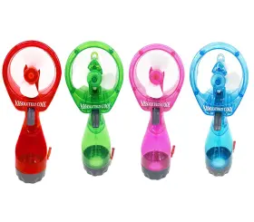 P&f 652118081596 Pack Of 4 Water Spray Mist Bottle Fan Portable Handheld Mister Aa Battery