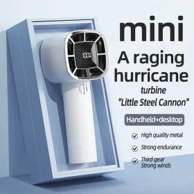 Paddsun 883148397320 Digital Display Handheld Fan White Portable Cooling Solution