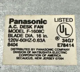 F-1608c Panasonic F1608-c Vintage 5-way Oscillating Fan Model Retro Cool Free Shipping #3