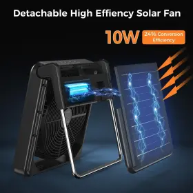 Sf02 Panergy 11 Inch Portable Camping Fan With Led Light Solar Powered And Battery P #2