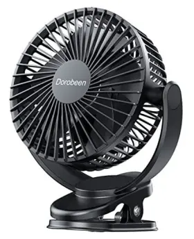 Tf28d Partyreal Portable Clip On Fan 5000mah Battery Powered 3 Speed Quiet Rechargeable