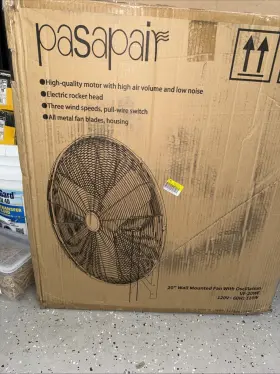 Vf-20wf Pasapair 20 Inch Wall Mounted Fan With Oscillation 120v 60hz 120w