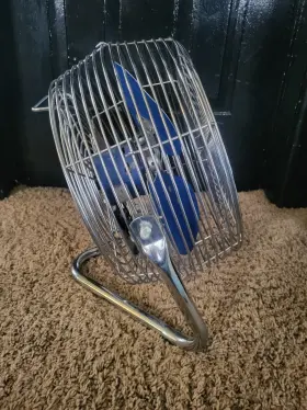 02-1287 Patton Vintage Air Circulator High Velocity Blue Chrome 3 Speed Fan #2