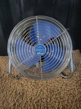 02-1287 Patton Vintage Air Circulator High Velocity Blue Chrome 3 Speed Fan