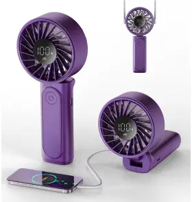 B0ch7w4qh3 Peiyuu Portable Handheld Fan 4000mah Usb Rechargeable 180 Foldable Mini Desk