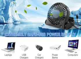 Pelanzenhau 726084291324 Small Table Fan - Usb Powered Mini Desk With 3 Powerful Speed And 360 Collaps #3
