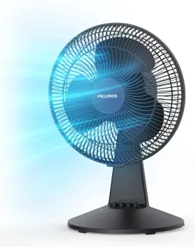 Pelonis 313045035082 Table Fan 12-inch Oscillating Small Portable Electric Plug-