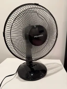 Pelonis 750545105479 12 Inch 3 Speed Oscillating Table Fan Black Distressed Pkg