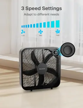 Pelonis 750545106452 3-speed Box Fan For Full-force Circulation With Air Conditioner Upgrade Floo #2