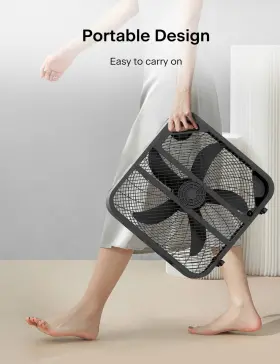 Pelonis 750545106452 3-speed Box Fan For Full-force Circulation With Air Conditioner Upgrade Floo #3