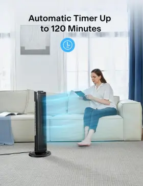 Pelonis 810049710149 30 Inch Oscillating Tower Fan With 3 Speed Settings And Auto-off Timer Stand #3